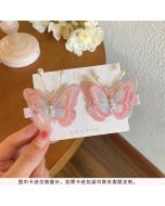 Pearl Butterfly Hair Clip 2pc pair (ES1-6-5)