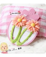 Peach Daisy Clip 2pc pair (ES5-11-5)