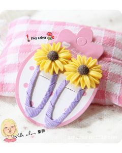 Yellow Daisy Clip 2pc pair (ES5-11-4)