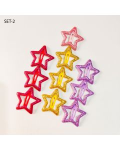 ES5-1-2 Glitter Star Clip 10pc set