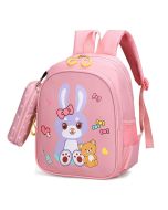 Bunny Bear Pink Color Children's schoolbag