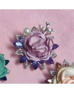 Purple rose flower brooch