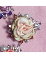 Cream rose flower brooch