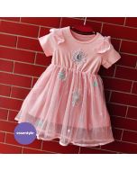 Elsa pink color semi party frock