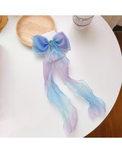 Long streamer ruby tassel braided hair clip for little girl princess (ES1-17-2)