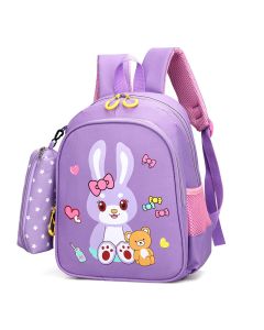 Bunny Bear Purple Color Children's schoolbag