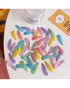 Macaron mixed color metal hairclip sideclip 50pc box (ES2-3-4)