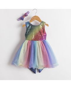 Gorgeous purplish rainbow sequin party frock