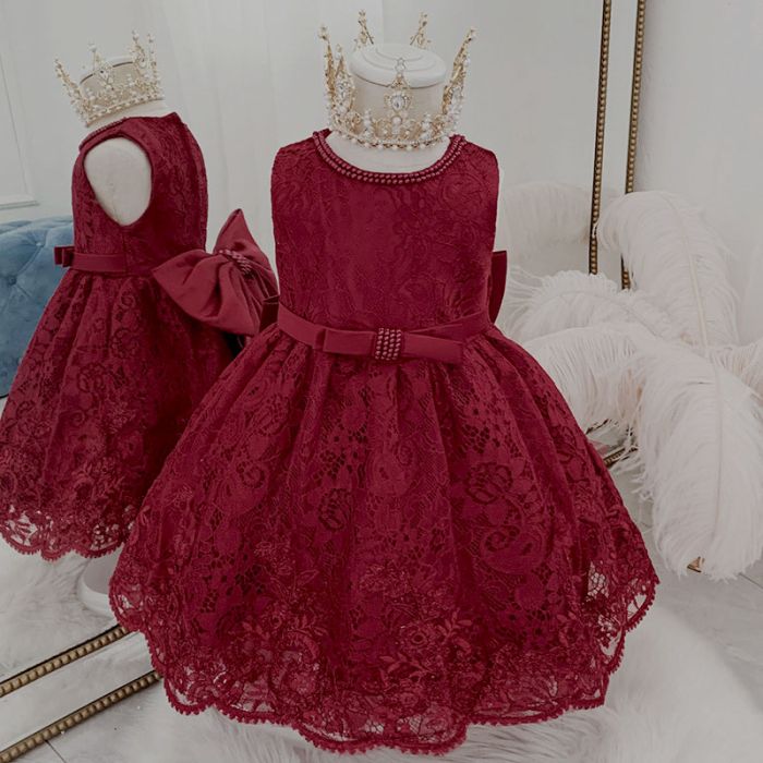 Dark red frock best sale