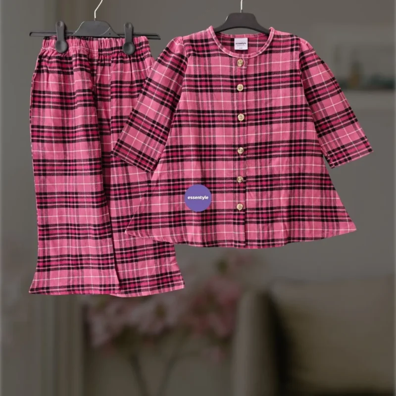 Cotton flannel winter top-set (2-12y)