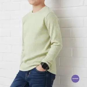 Pastel yellow full sleeve t-shirt 4-12Y (E3T4)