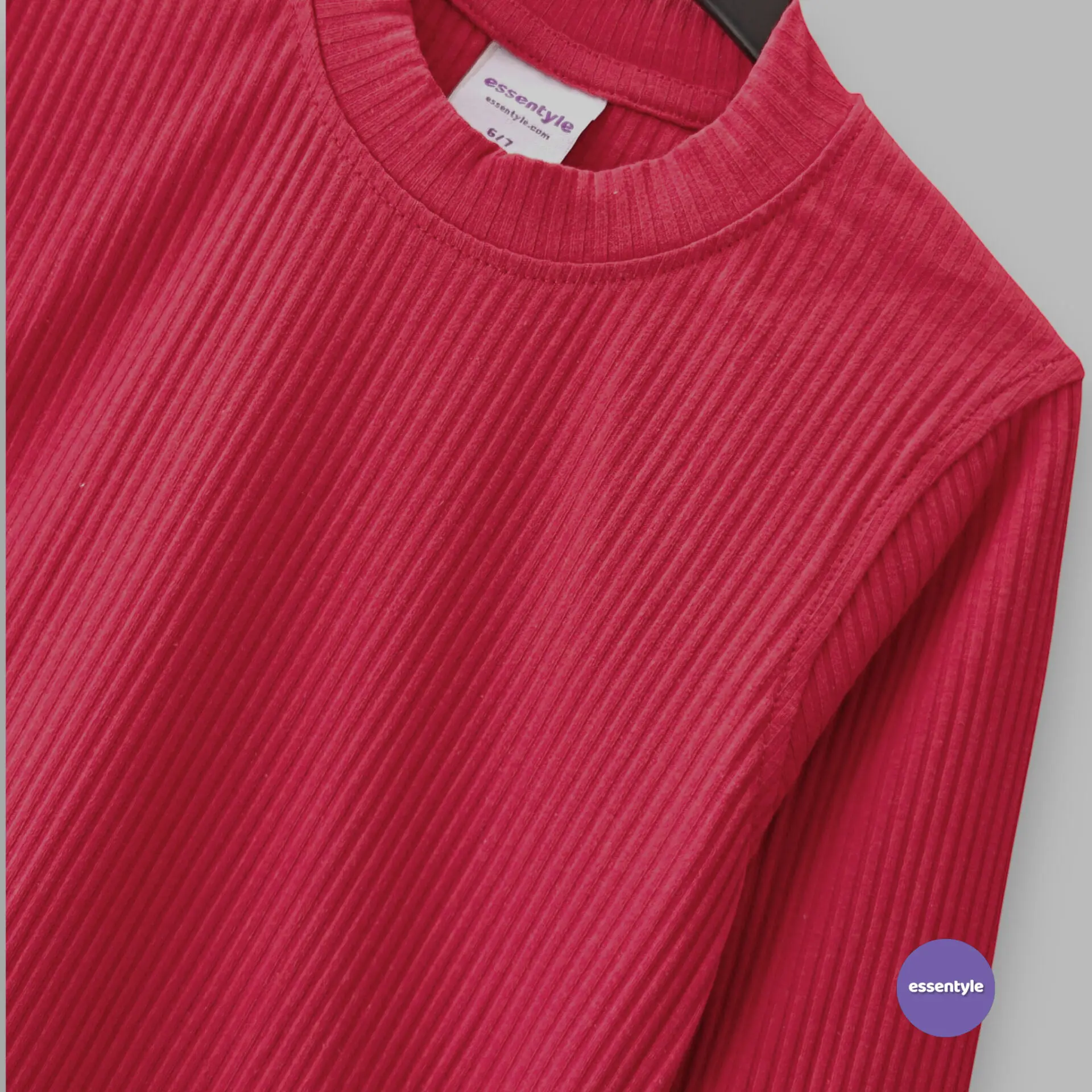 Brick red full sleeve t-shirt 4-12Y (E3T1) - Image 2