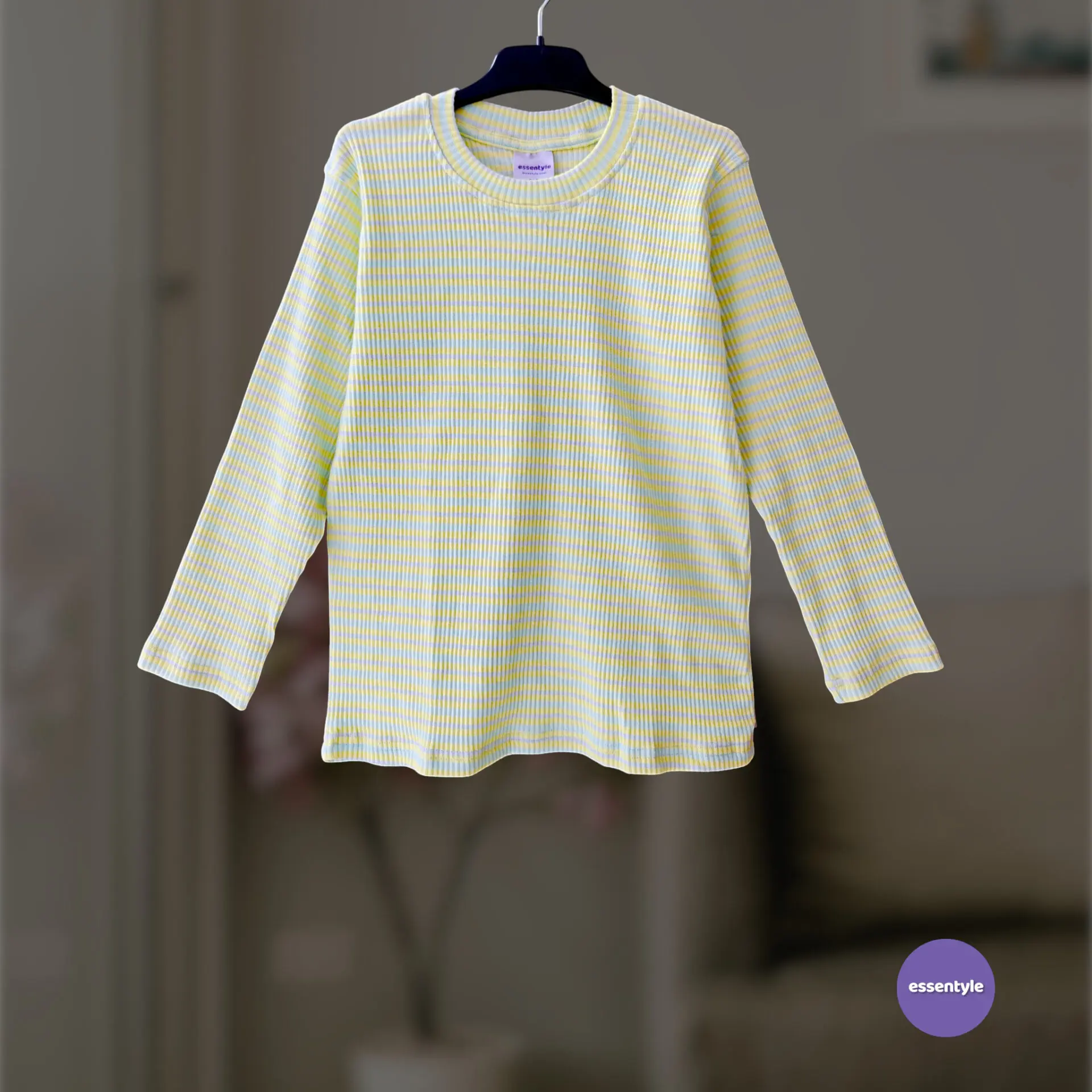 Pastel yellow full sleeve t-shirt 4-12Y (E3T4) - Image 3