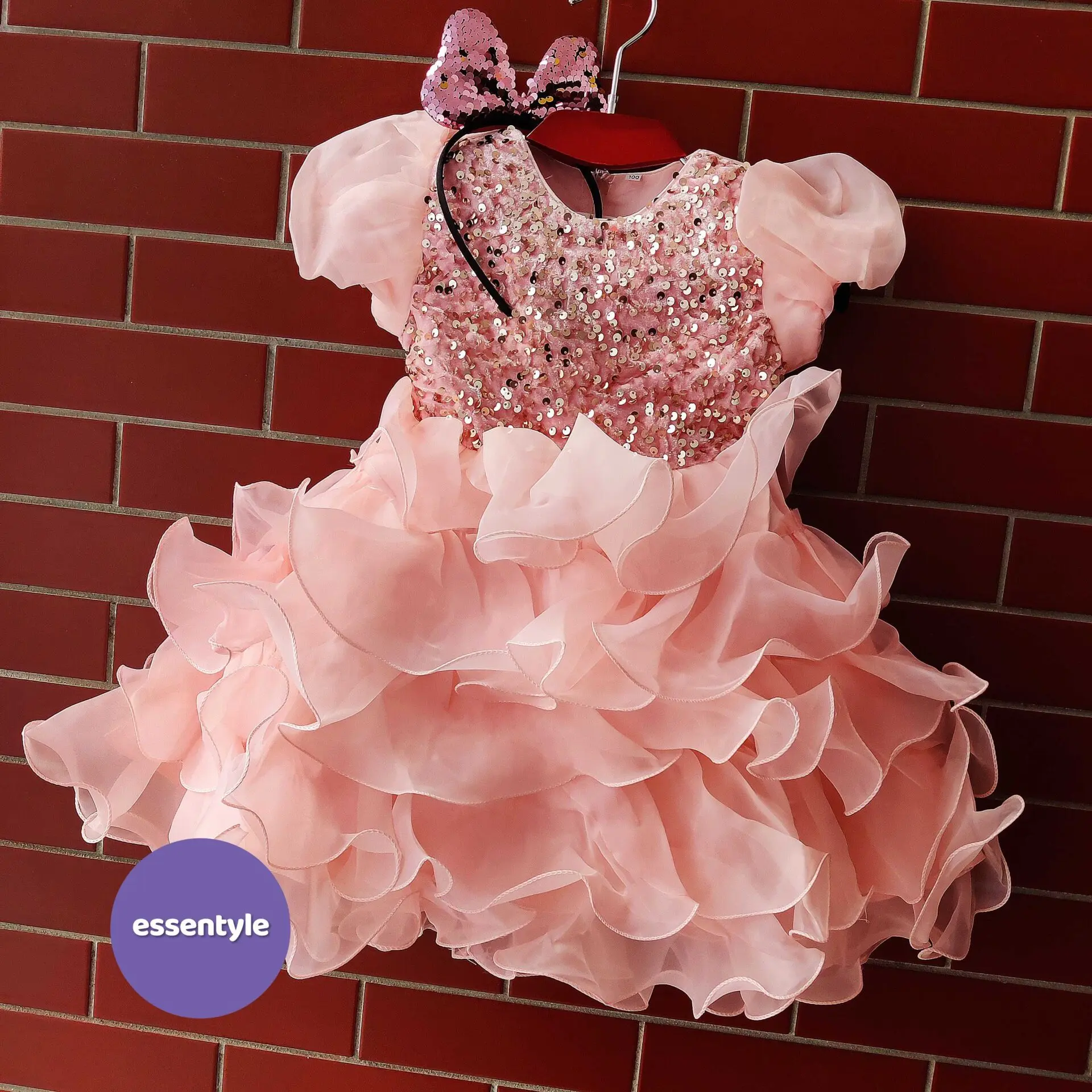 Imported Exclusive Ruffled Party frock EI4-21-1