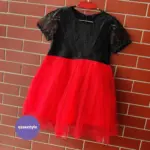 Imported Mini mouse Semi Party Frock(Red Black) EI4-27