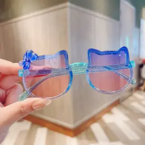 Glitery blue hello kitty sunglass EL4-9-1