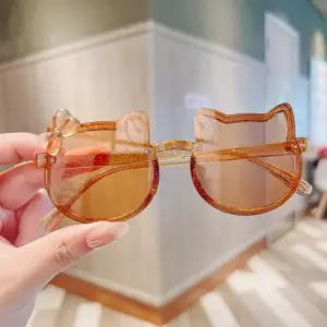 Glitery golden hello kitty sunglass EL4-9-2