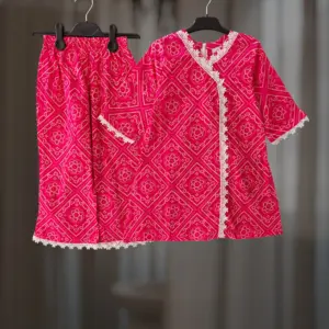 Rani chundri cotton kamiz-pant set E7T3