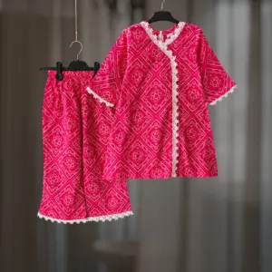 Rani chundri cotton kamiz-pant set E7T3