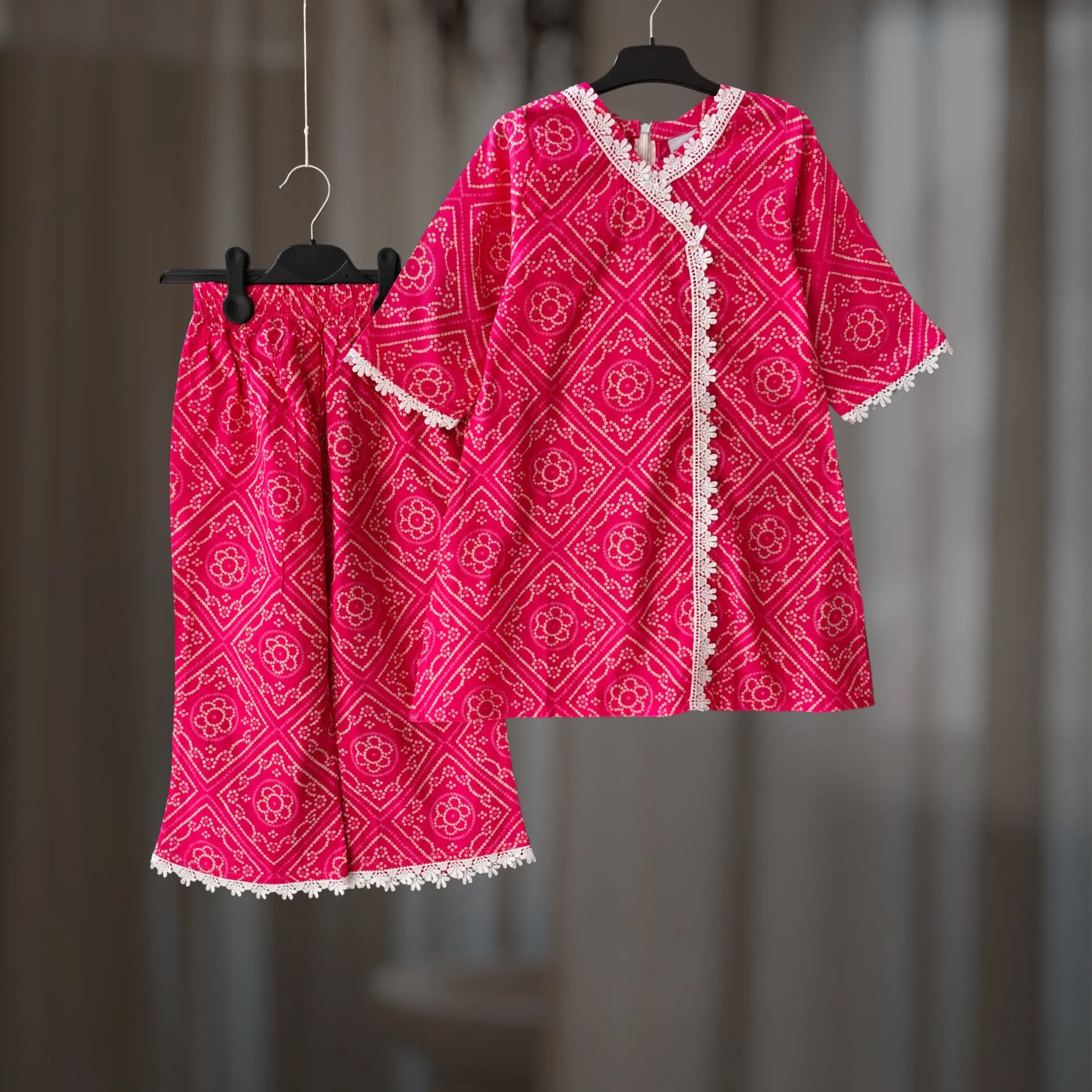 Rani chundri cotton kamiz-pant set E7T3