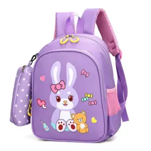 Bunny Bear Purple Children's School Bag EI2-11-3