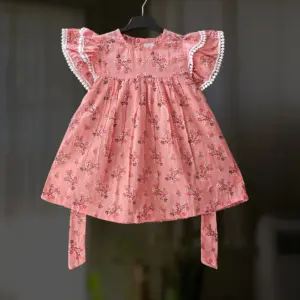 Peachy pink bexi cotton frock E11T4