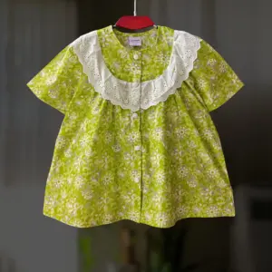 Lemon floral cotton top E13T2