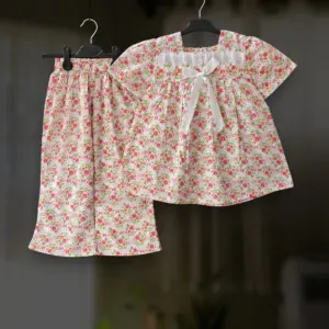 Misti floral cotton top-pant set E15T4