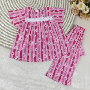 Misty Daisy cotton top-pant set E16T1