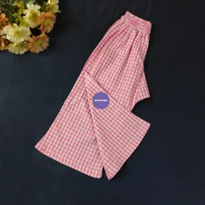 Pink Check Cotton Pant EP3T1
