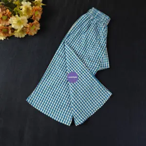 Blue Check Cotton Pant EP3T5