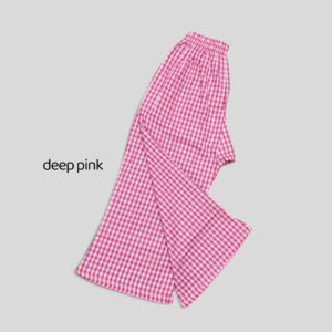 Deep pink check cotton pant (EP3T7)