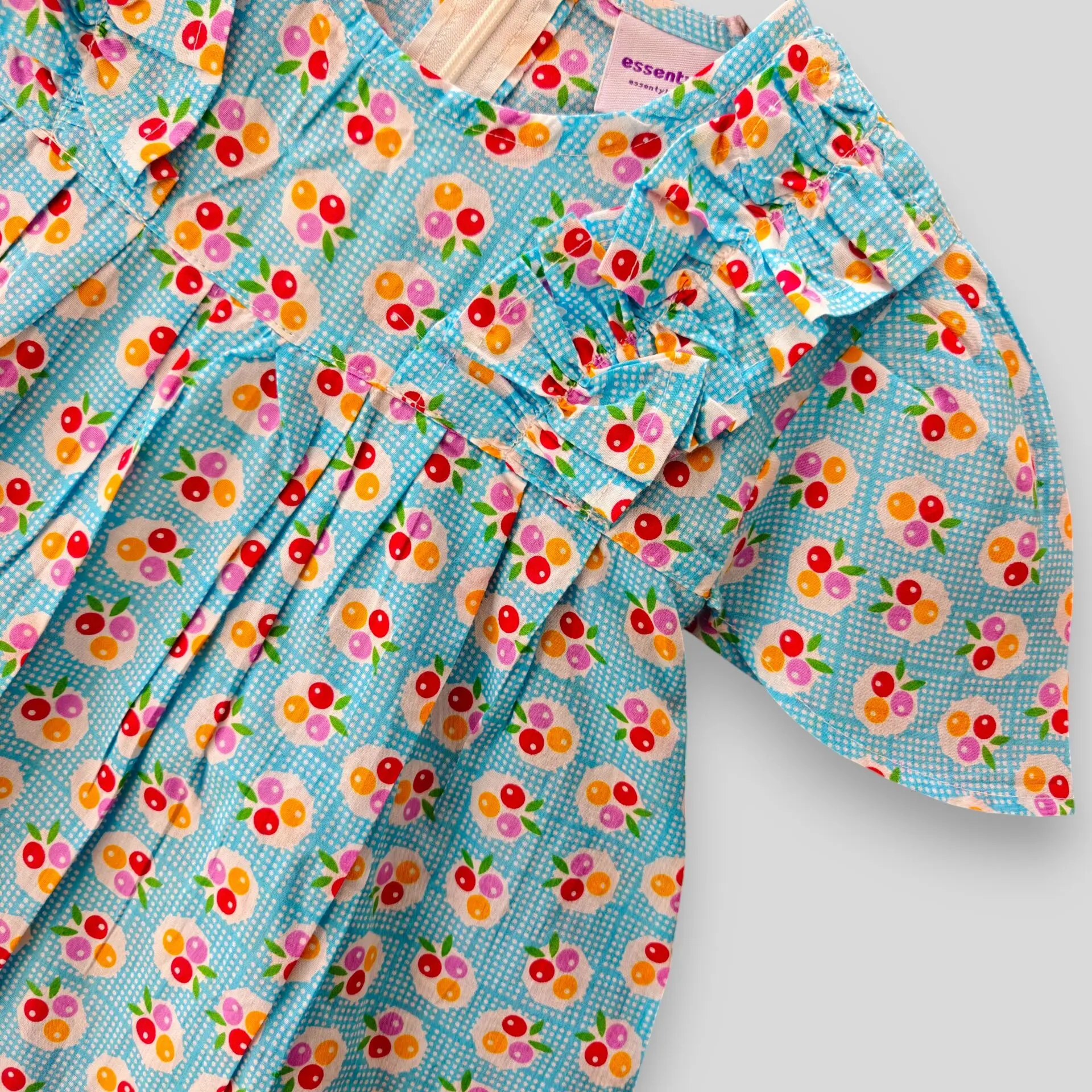 Blue cherry cotton top-pant set E14T3 - Image 2