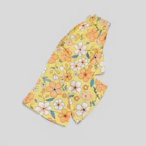 Yellow floral cotton pant EP3T10