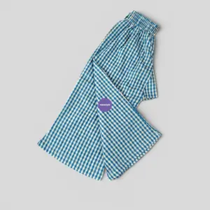 Blue Check Cotton Pant EP3T5