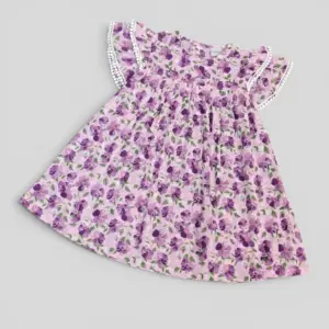 Purple pink cotton frock E11xT3