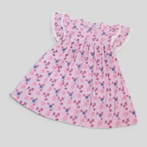 Orchid pink cotton frock E11xT1