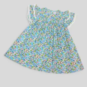 Sky green cotton frock E11xT7
