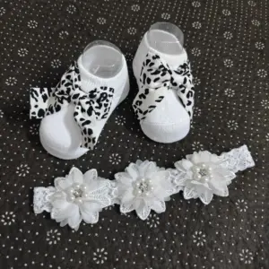 Summer Socks and Headband White Pearl Set EI2-5-7