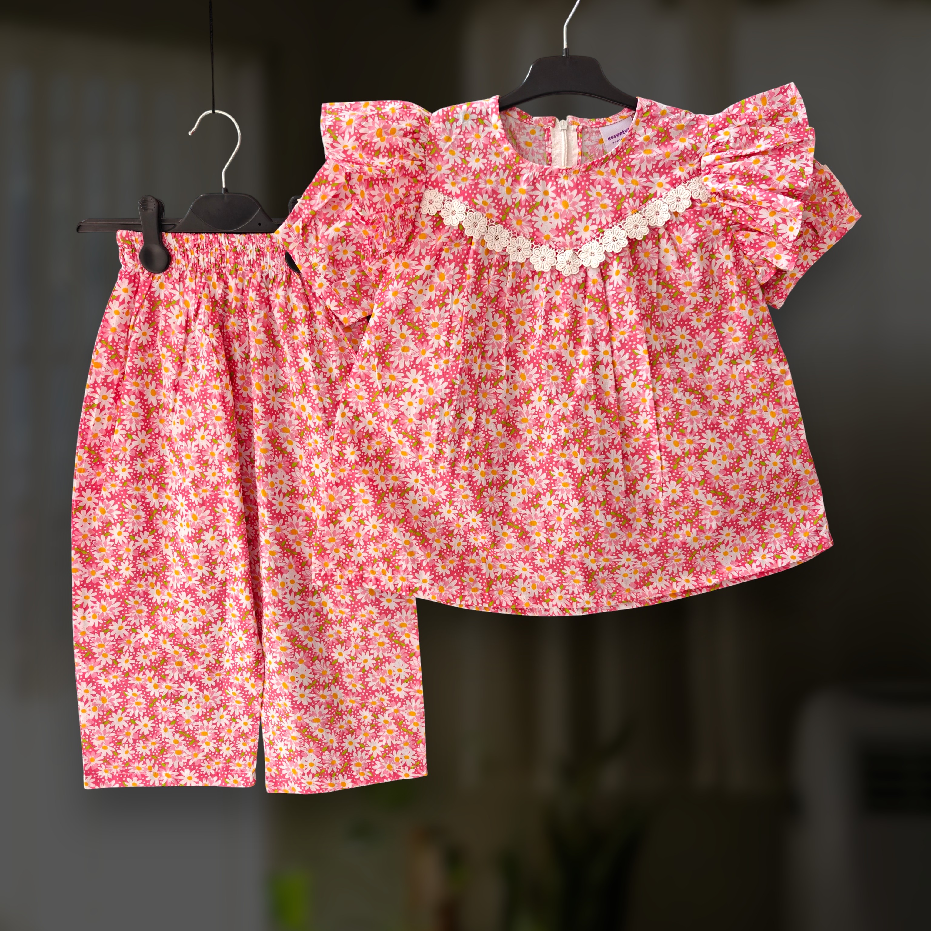 Misti floral cotton top-pant set E22T2