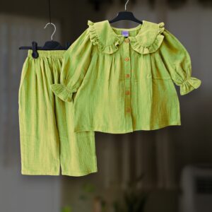 Lemon muslin top-pant set E27T1
