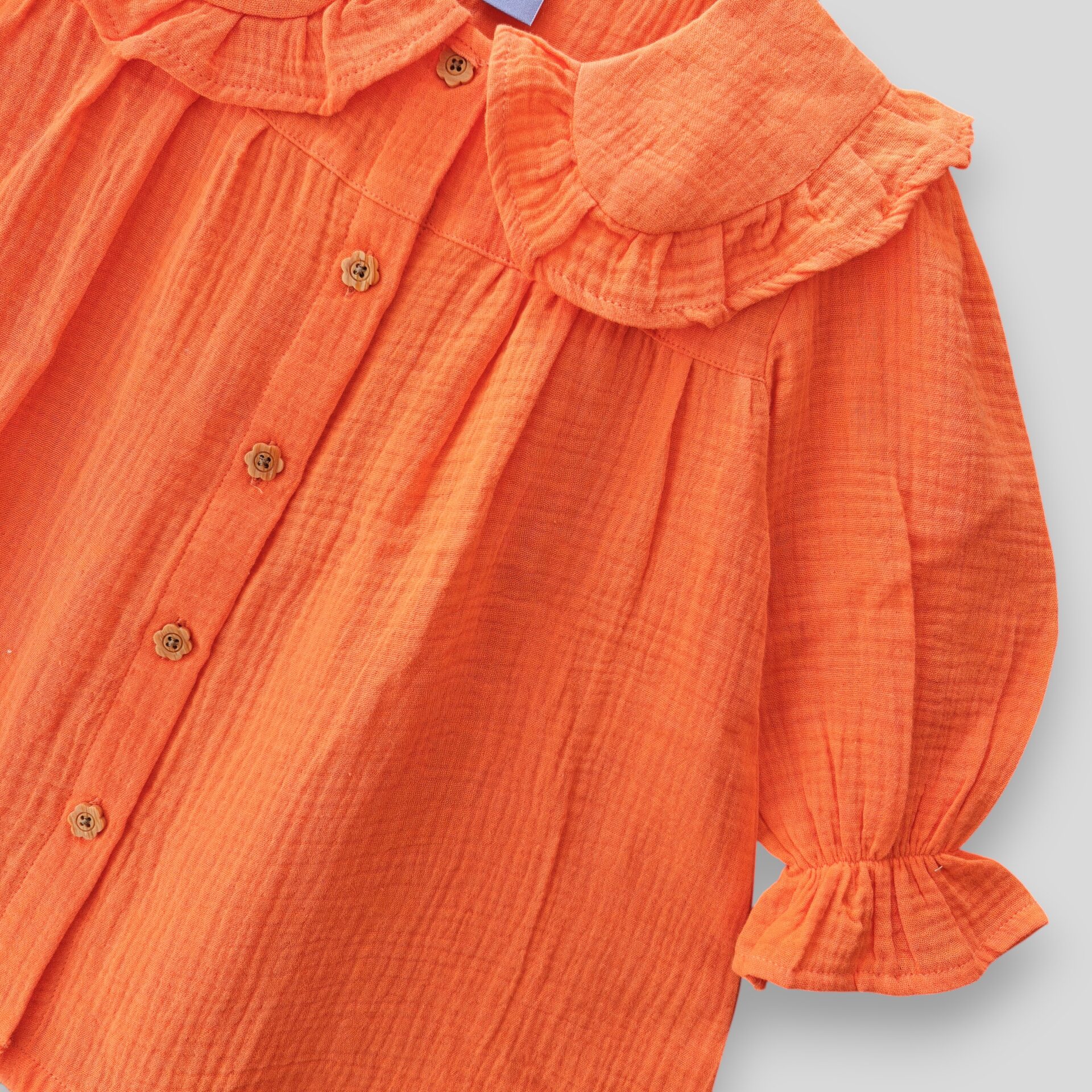 Orange muslin top-pant set E27T2 - Image 2