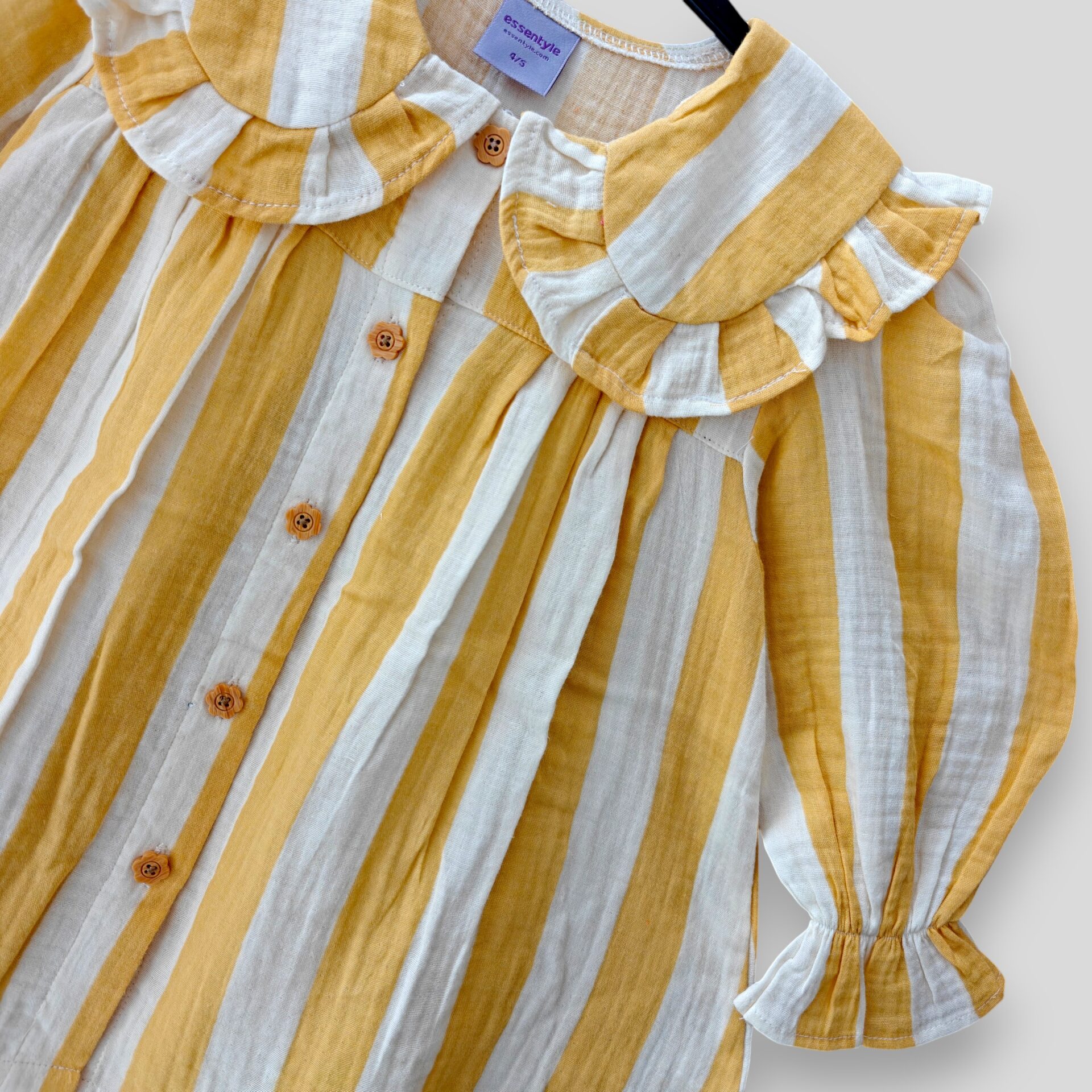 Yellow stripe muslin top-pant set E27T4 - Image 2